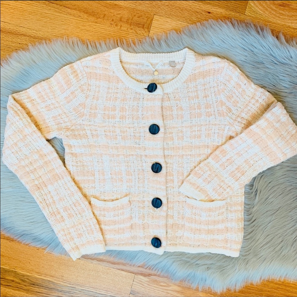 ❌sold❌ Knitted & Knotted Plaid Cropped Cardigan - Picture 7 of 8
